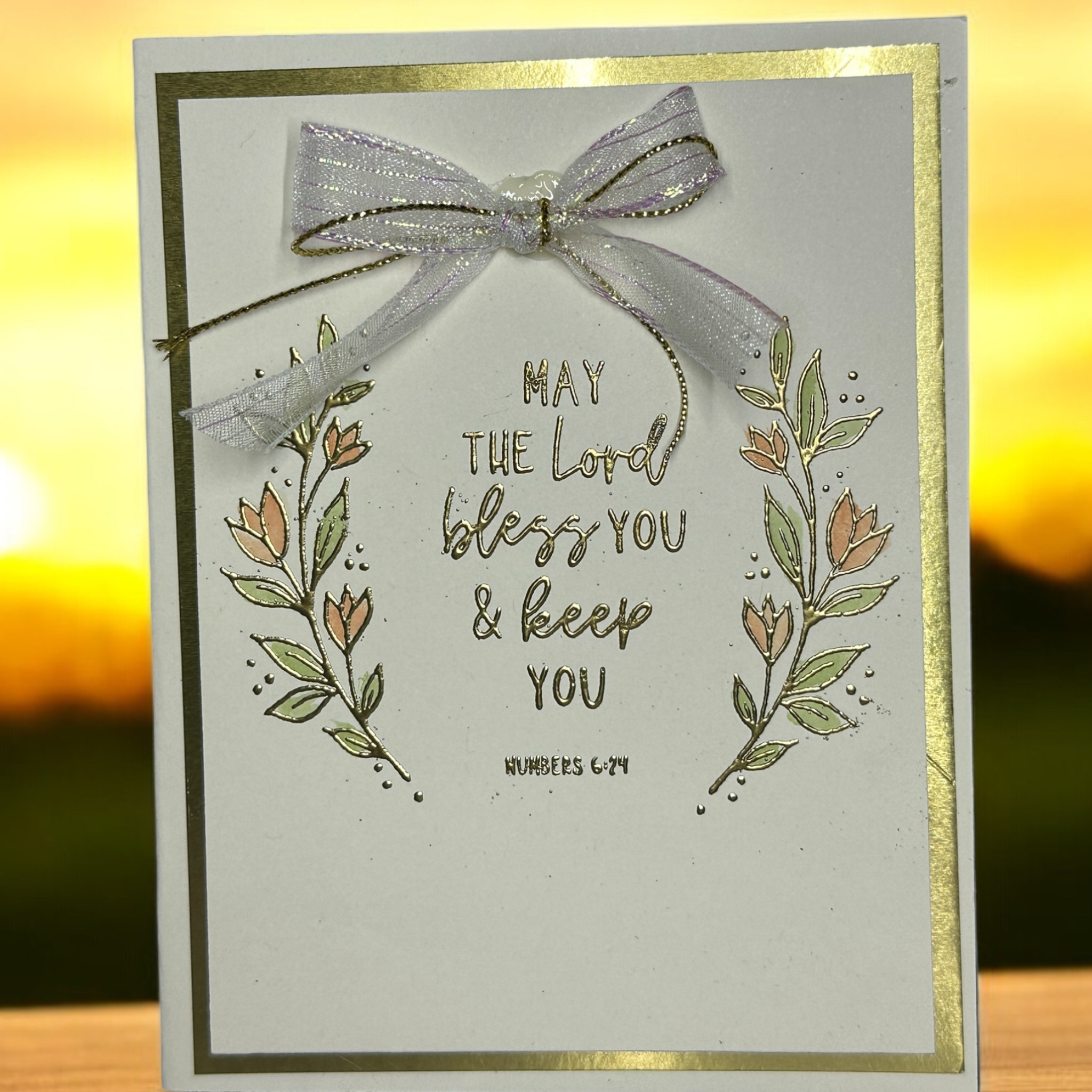 Elegant Gold Embossed Religious Greeting Card | May the Lord Bless You & Keep You