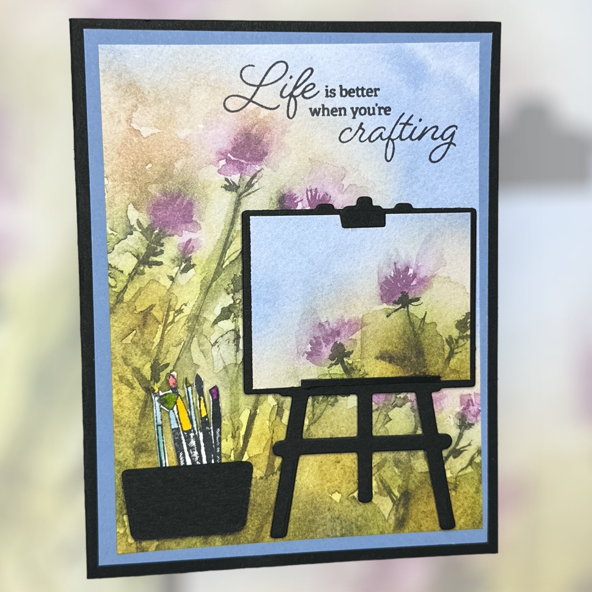 Watercolor Wildflower Card for Crafters - Life is Better When You Are Crafting