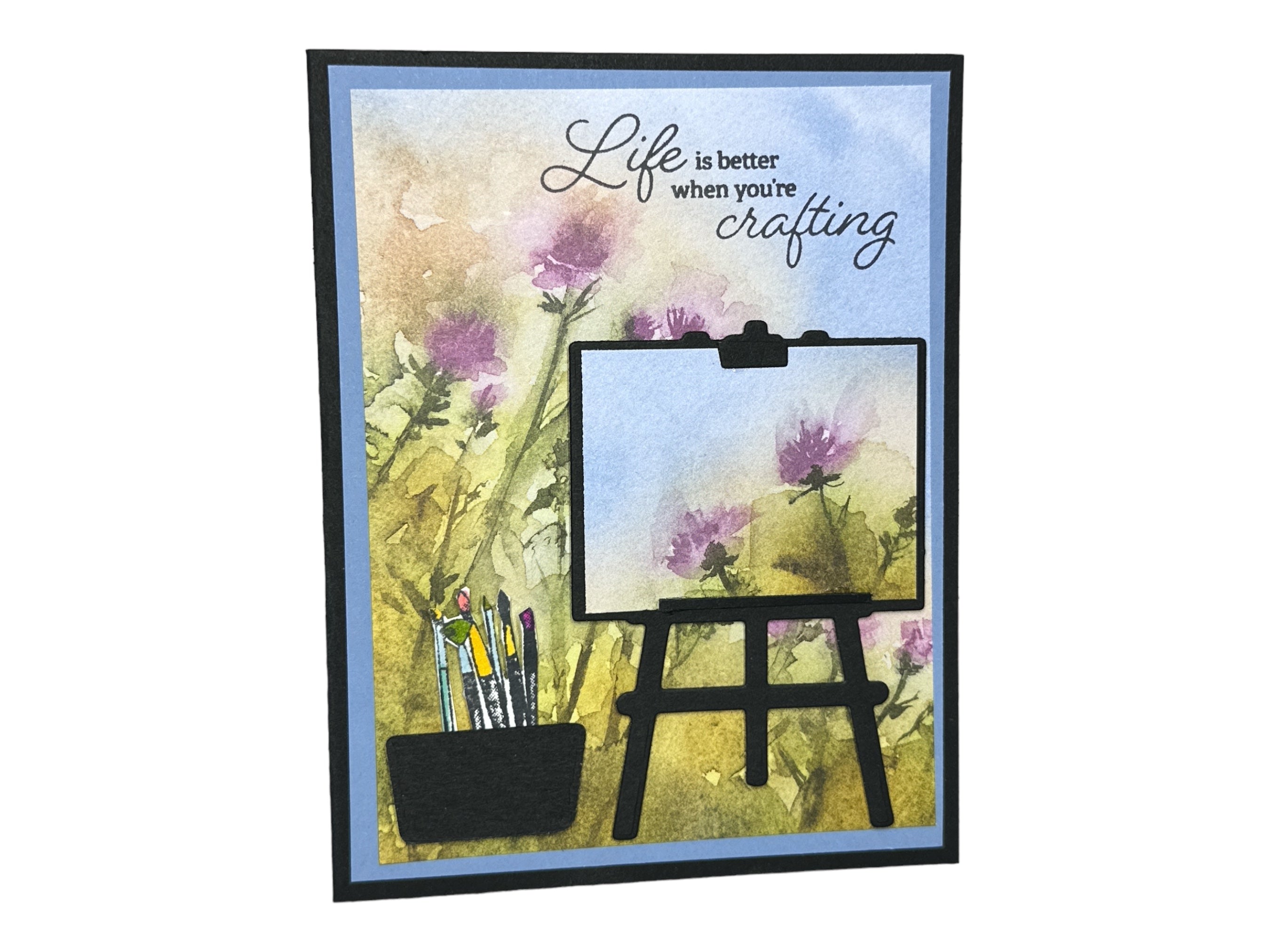 Watercolor Wildflower Card for Crafters - Life is Better When You Are Crafting