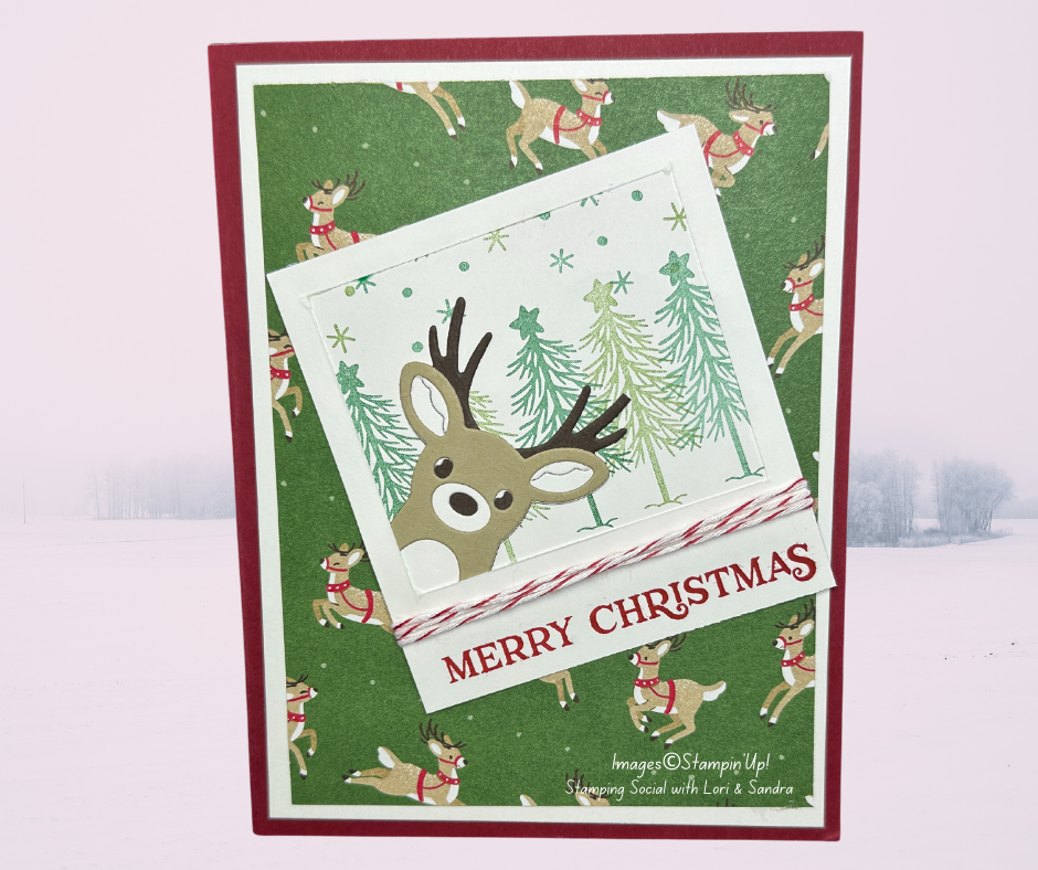 Cute Christmas Card with Reindeer | Fun Holiday Card with Deer Scene