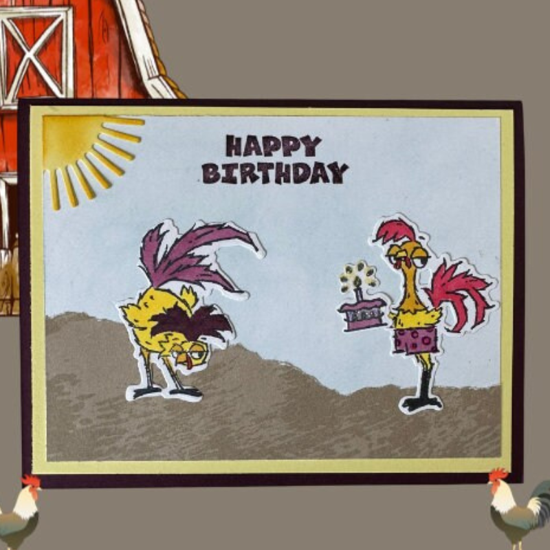 Happy Birthday Funny Chicken Party Greeting Card - Whimsical Chickens in Costumes