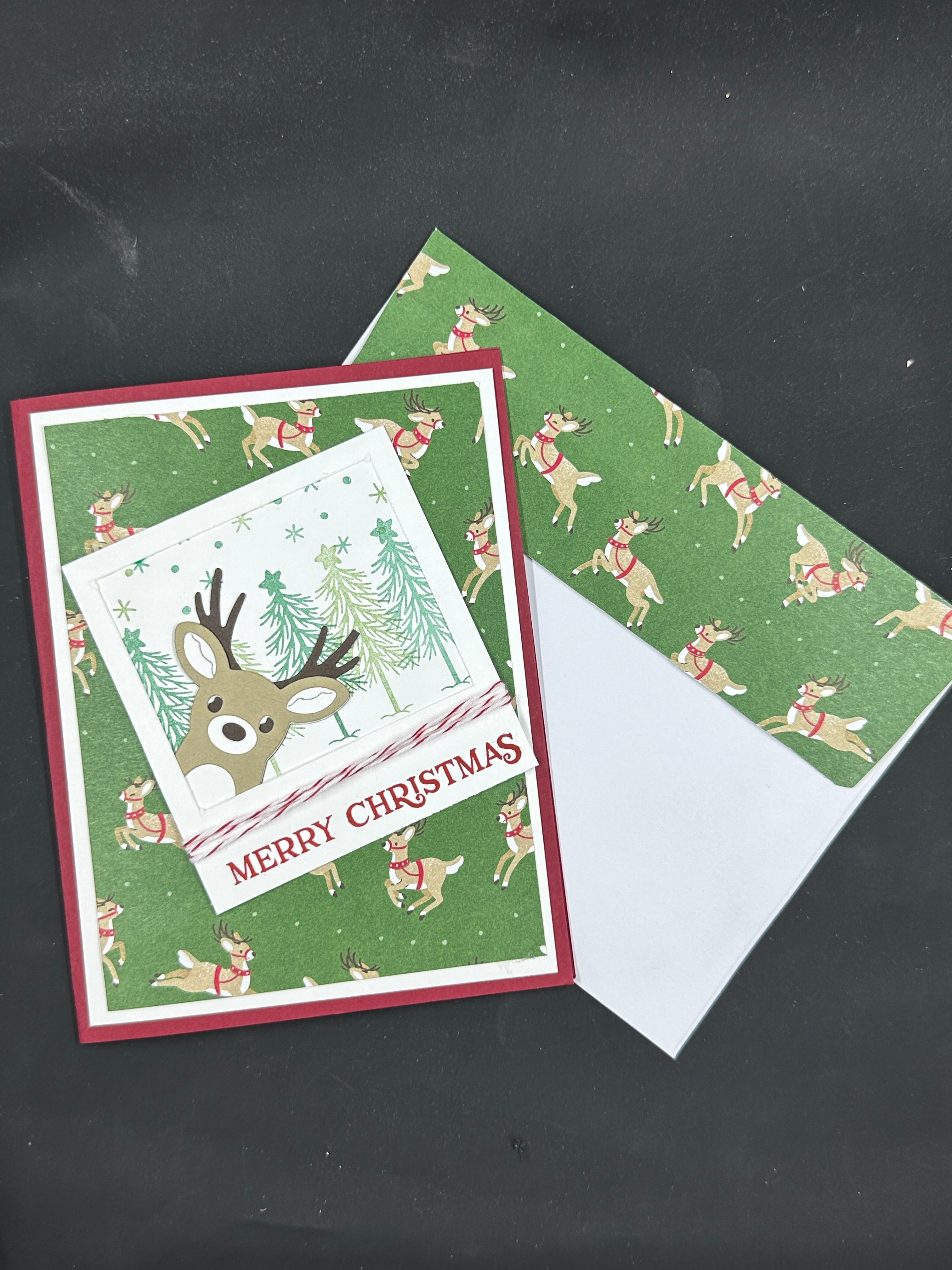 Cute Christmas Card with Reindeer | Fun Holiday Card with Deer Scene