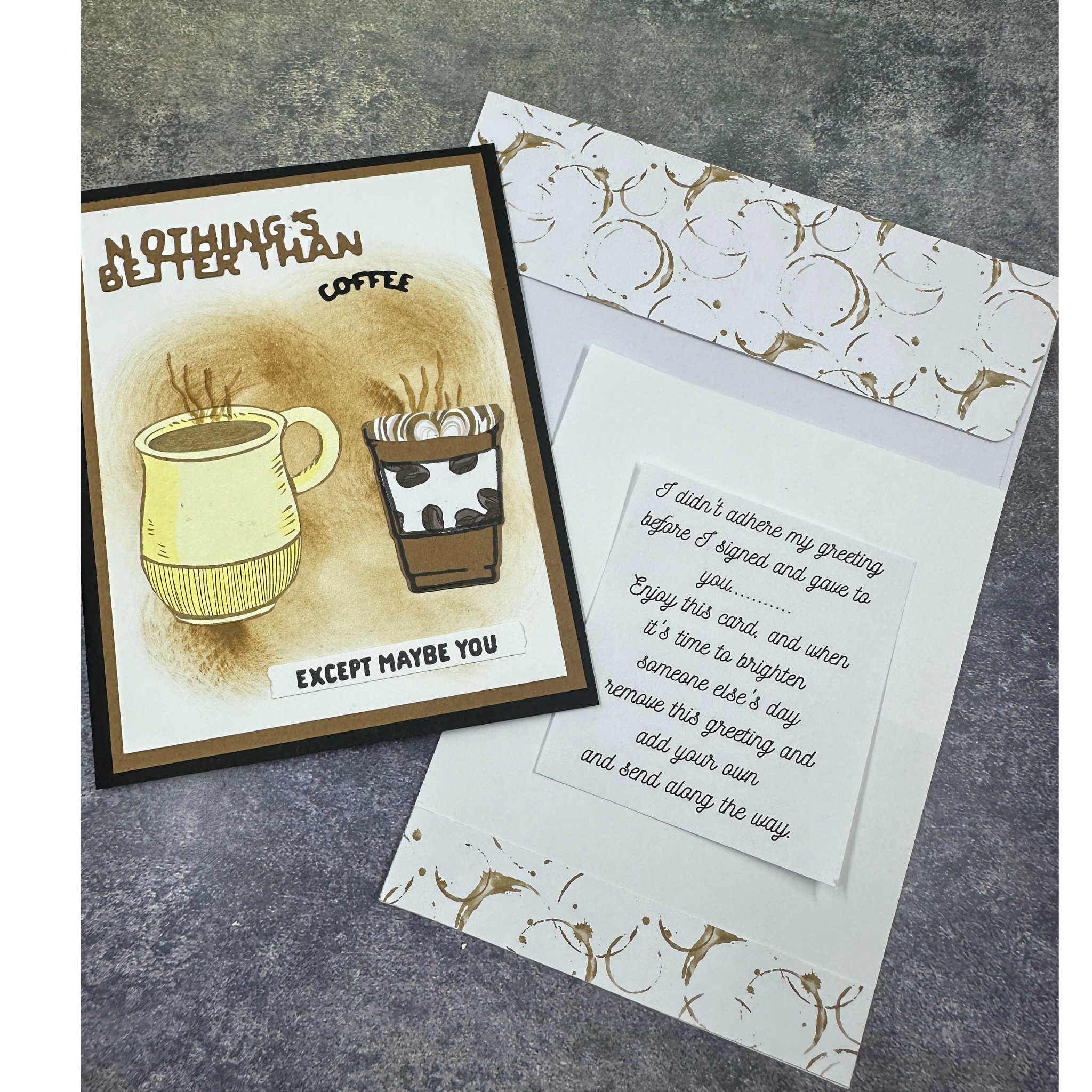 Coffee-Themed Greeting Card with Fun Sentiment – Perfect for Coffee Lovers