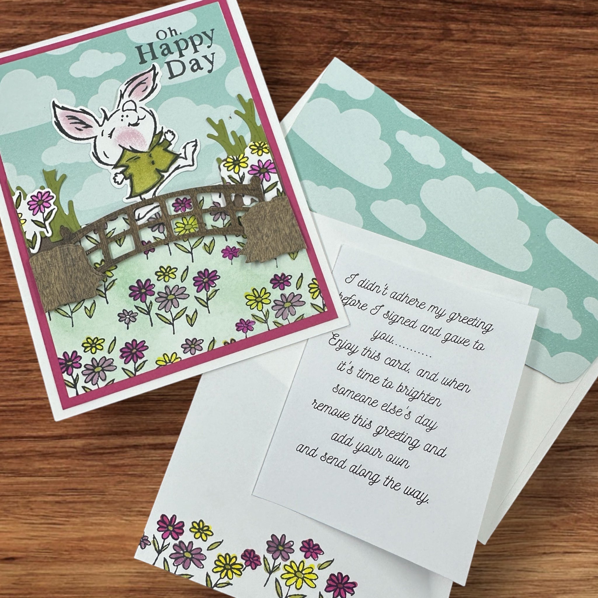 Adorable Bunny Card - Oh Happy Day Greeting for Any Occasion