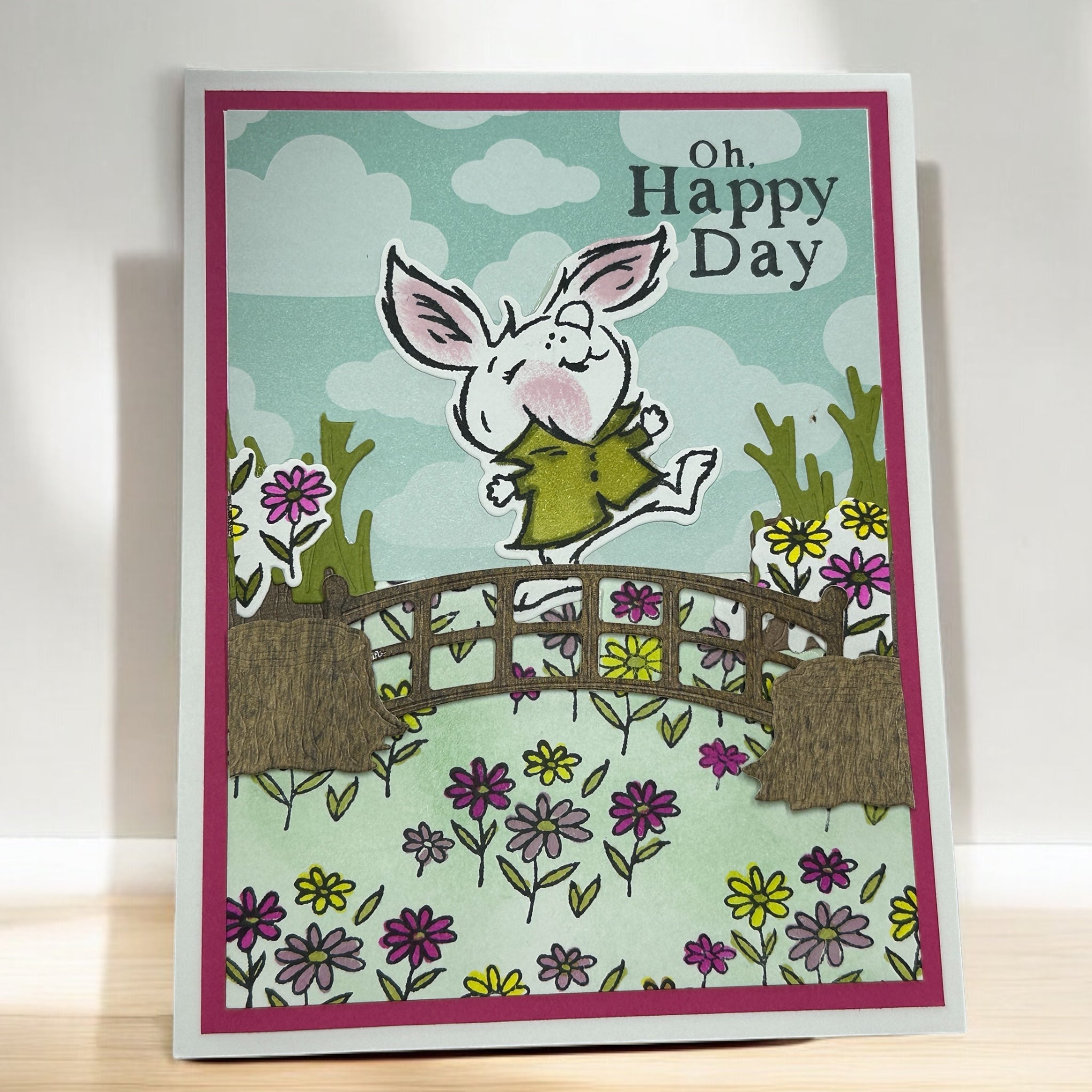 Adorable Bunny Card - Oh Happy Day Greeting for Any Occasion