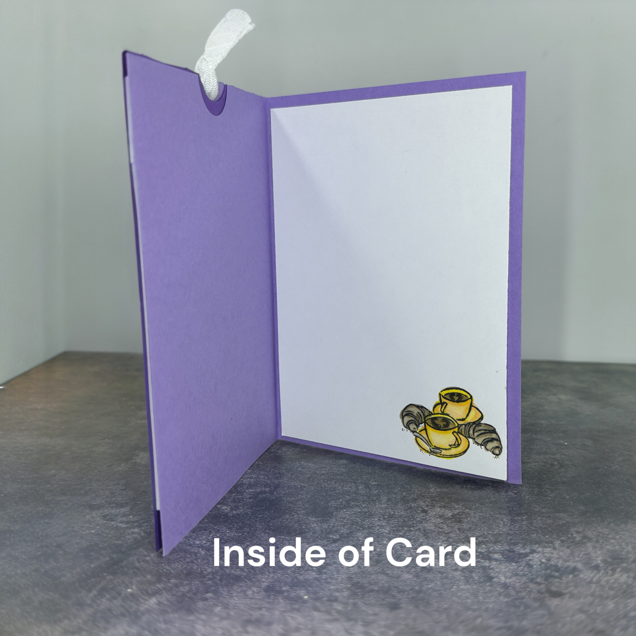 Magic Reveal Card with Pull-Tab | Handmade Color-Changing Card Featuring Girl with Coffee