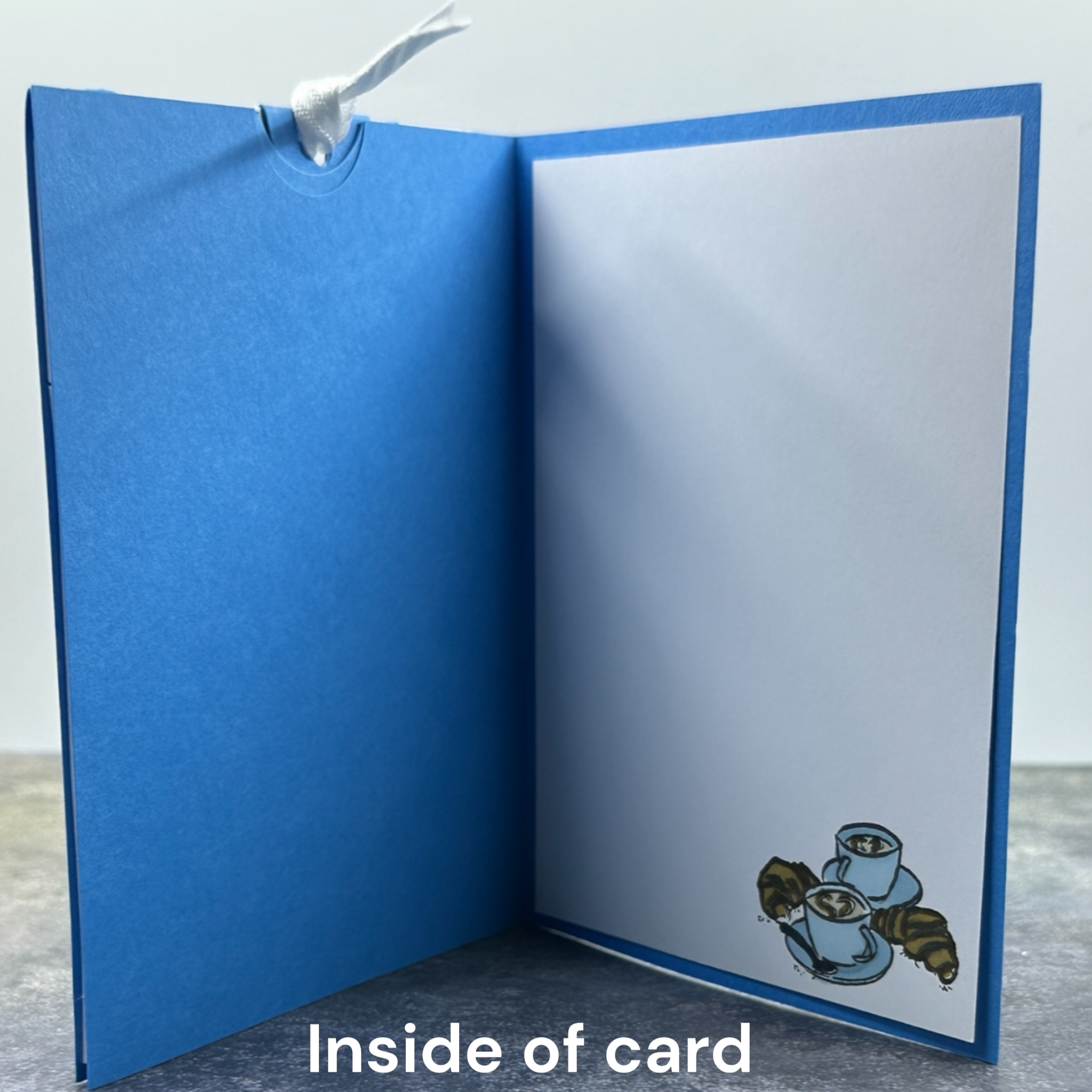 Handmade Color-Changing Card Featuring Girl with Coffee | Magic Reveal Card with Pull-Tab