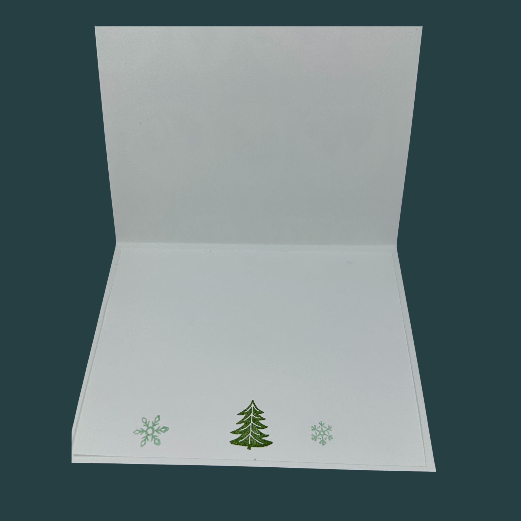 Charming Snowflake Holiday Card with Winter Scene and Warm Home Greeting