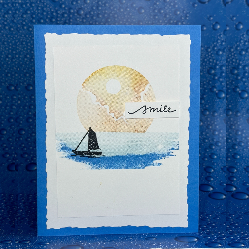 Tranquil Moonlit Lake Greeting Card with Dolphin - Smile