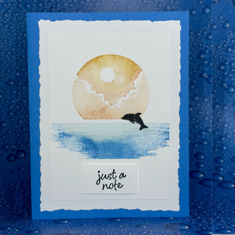 Tranquil Moonlit Lake Greeting Card with Dolphin - Just A Note