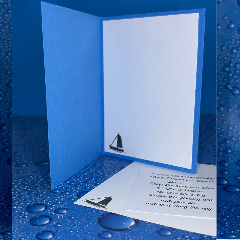 Tranquil Moonlit Lake Greeting Card with Dolphin - Smile