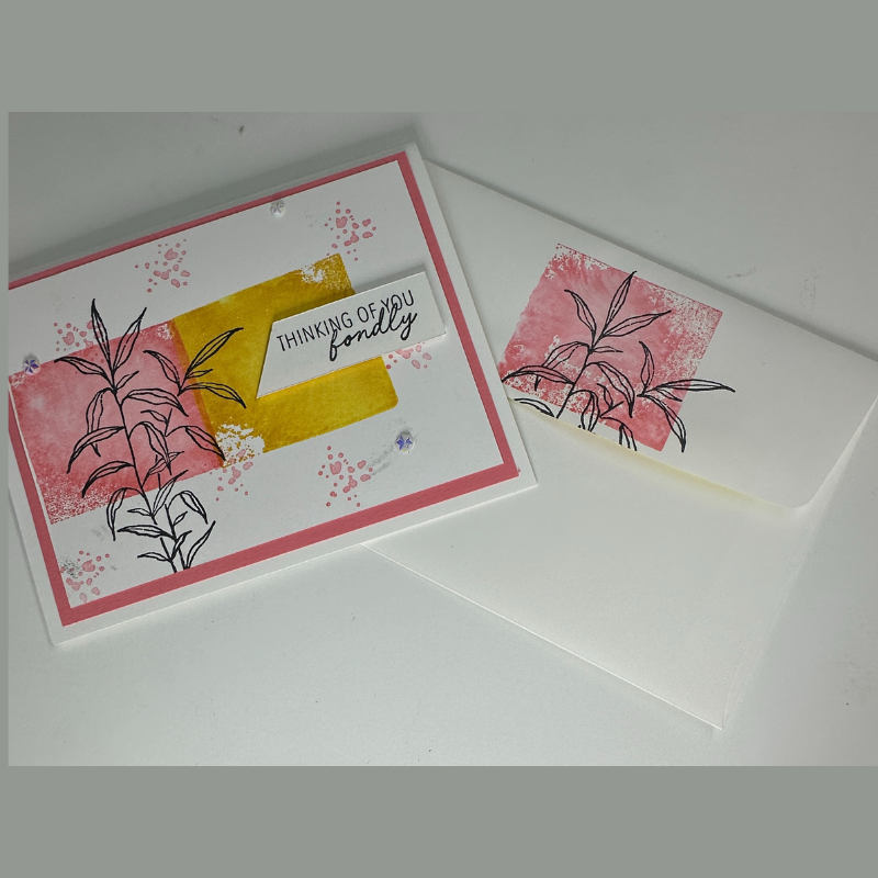 Handmade Greeting Card with Stamped Leaf Design - I appreciate you