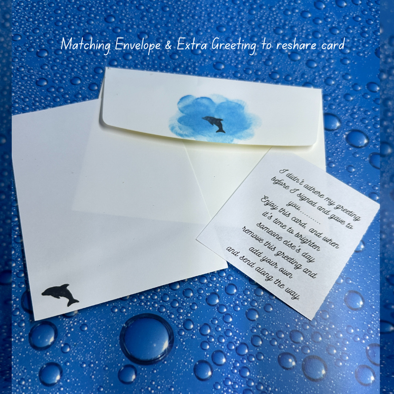 Tranquil Moonlit Lake Greeting Card with Dolphin - Hello for any Occasion