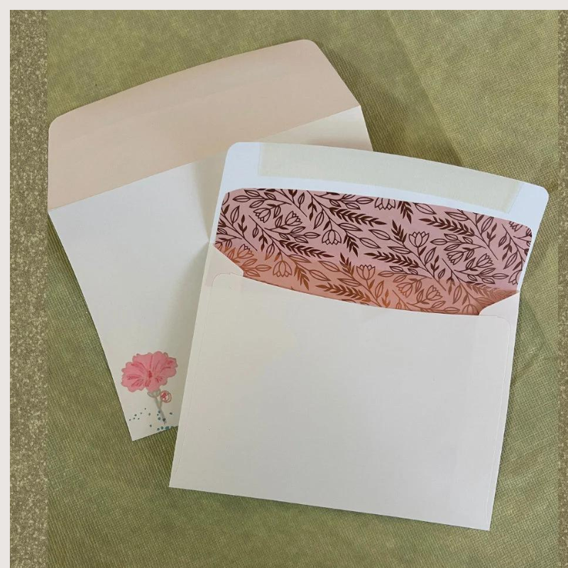 Say Thank You elegant gold and pink greeting card. Soft and subtle flowers for someone special. Minimalistic Card