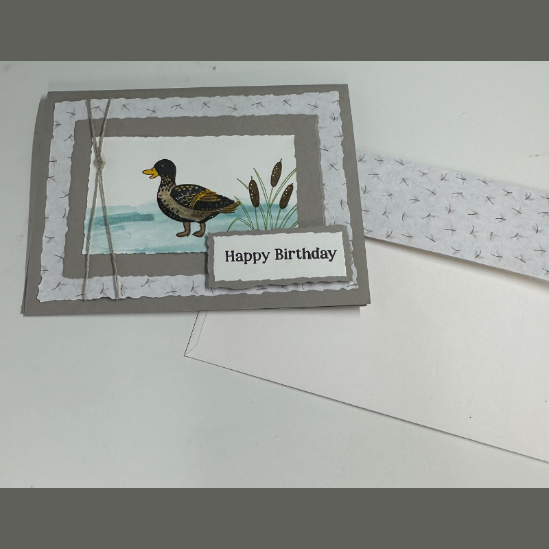 Adorable Duck Birthday Card , Happy Birthday,  Cute Animal Design , Handmade Greeting
