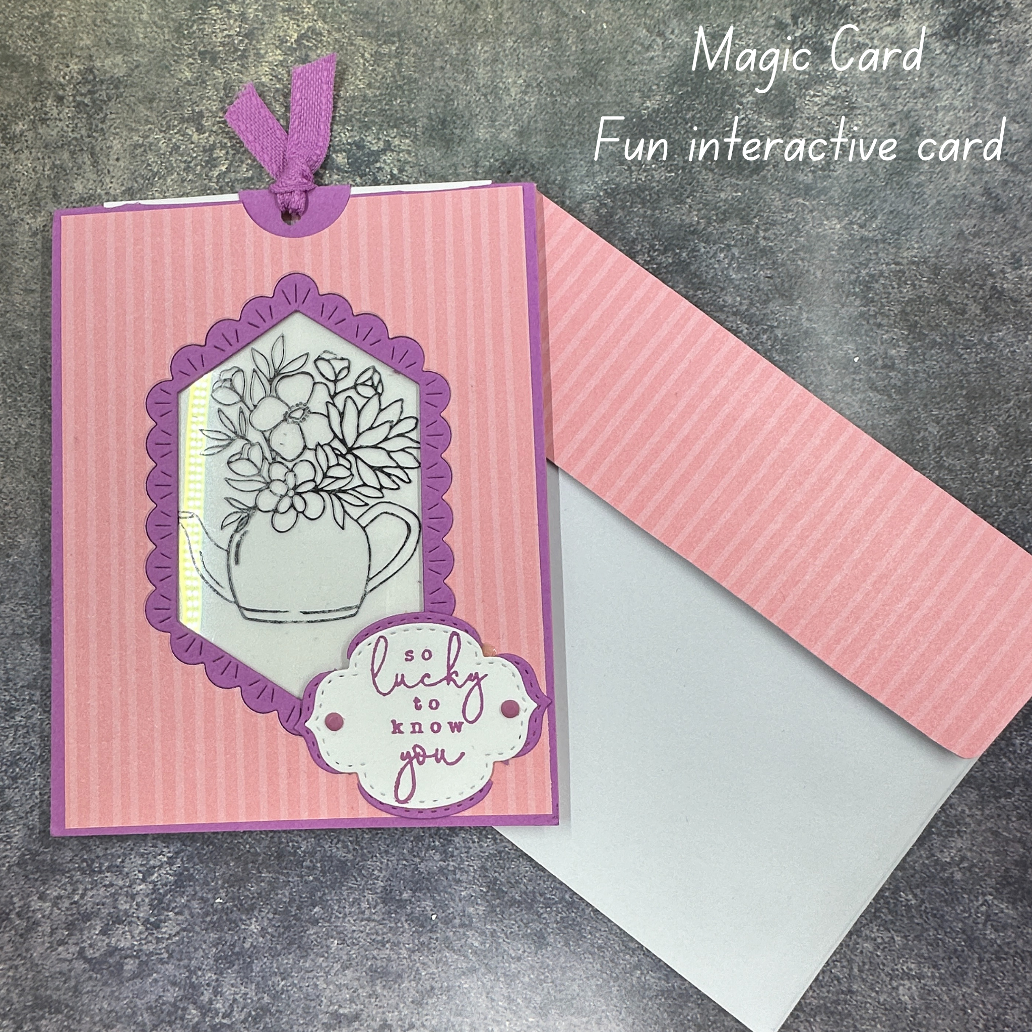 Magic Reveal Card | Color-Changing Teapot with Flowers | Lucky to Know You Greeting Card